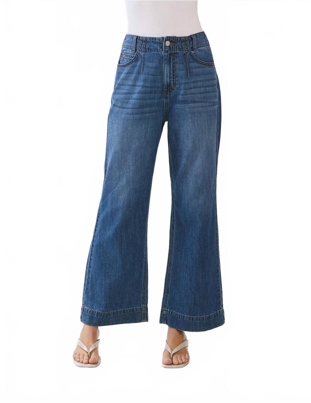 NEW LETTER TO JULIET rosa a-line darted jeans in medium wash